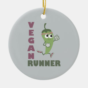 Vegan Runner - Running Pepper Ceramic Tree Decoration