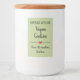 Vegan sage green cookies food label