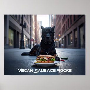 VEGAN SAUSAGE ROCKS - FUN POSTER