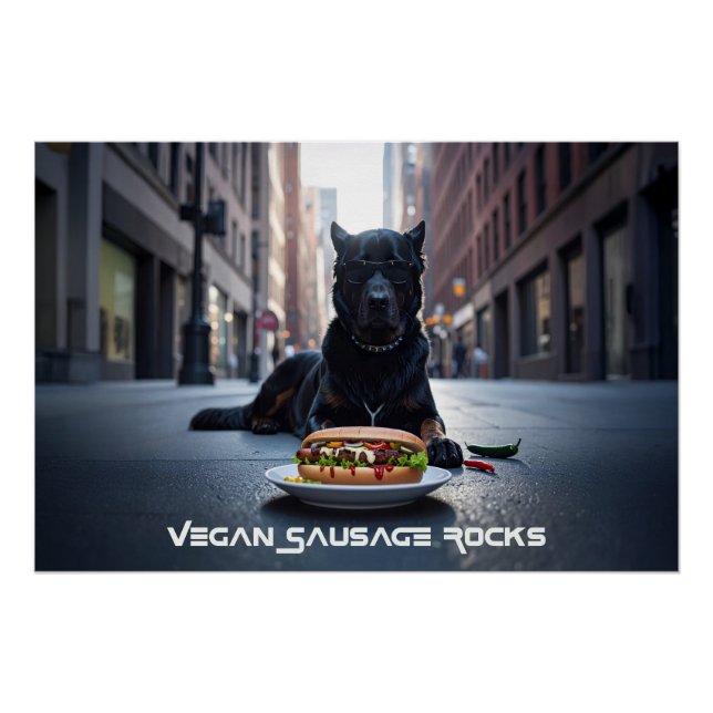 VEGAN SAUSAGE ROCKS - FUN POSTER (Front)