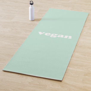 Vegan, seafoam mint green white yoga mat