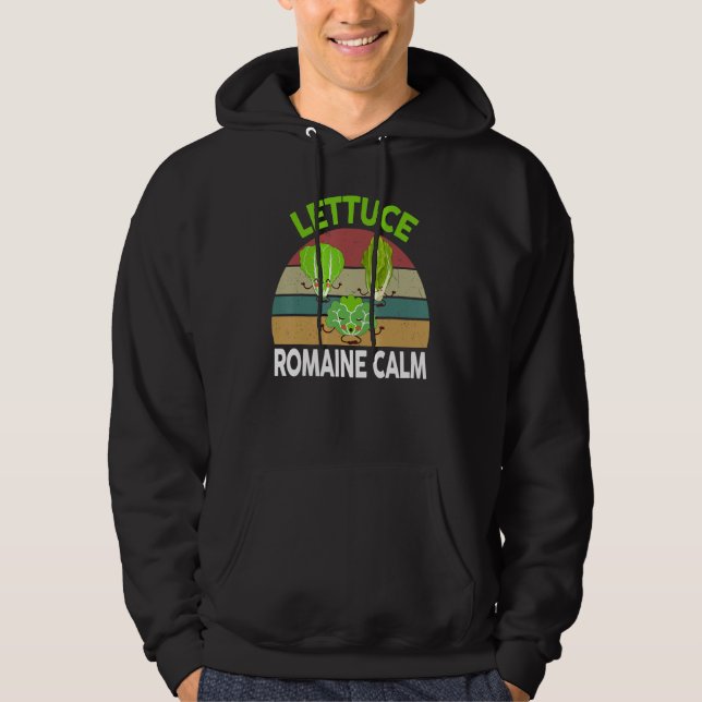 Vegan-Shirt Lettuce Romaine Calm Vegetarian Gift F Hoodie (Front)