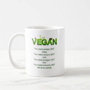 Vegan slogan cup.  coffee mug
