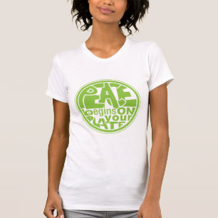 Vegan Slogan Peace Begins On Your Plate T-Shirt