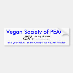 Vegan Society of PEACE logo bumper sticker