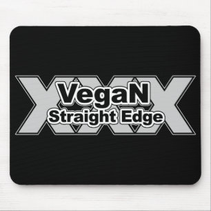 Vegan Straight Edge Black Mouse Mat