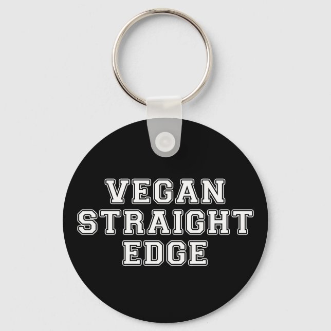 Vegan Straight Edge Key Ring (Front)