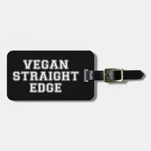 Vegan Straight Edge Luggage Tag (Front Horizontal)