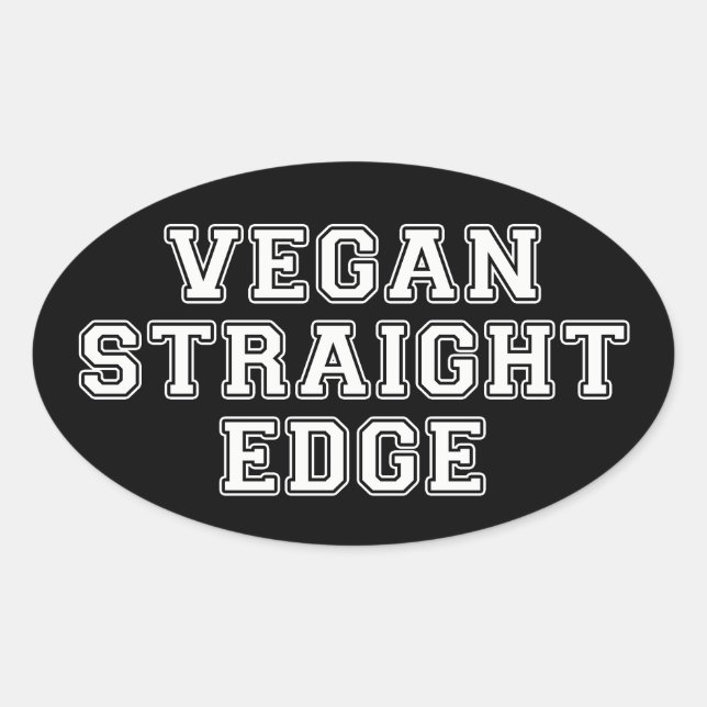 Vegan Straight Edge Oval Sticker (Front)