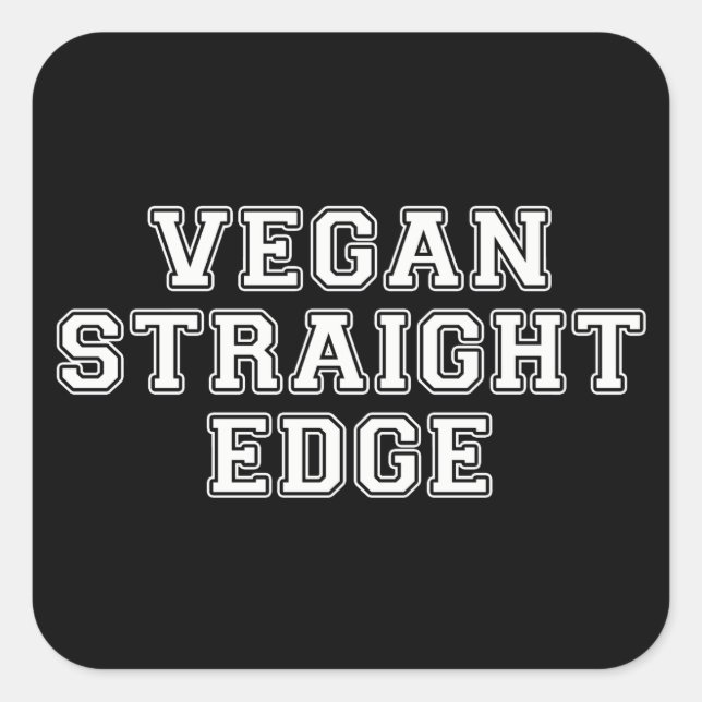 Vegan Straight Edge Square Sticker (Front)