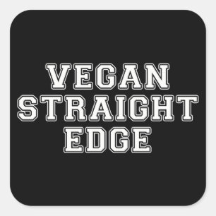 Vegan Straight Edge Square Sticker