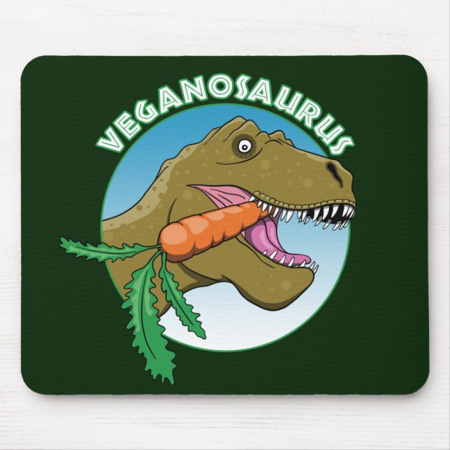 Vegan T-Rex - Veganism Humour Mouse Mat (Front)