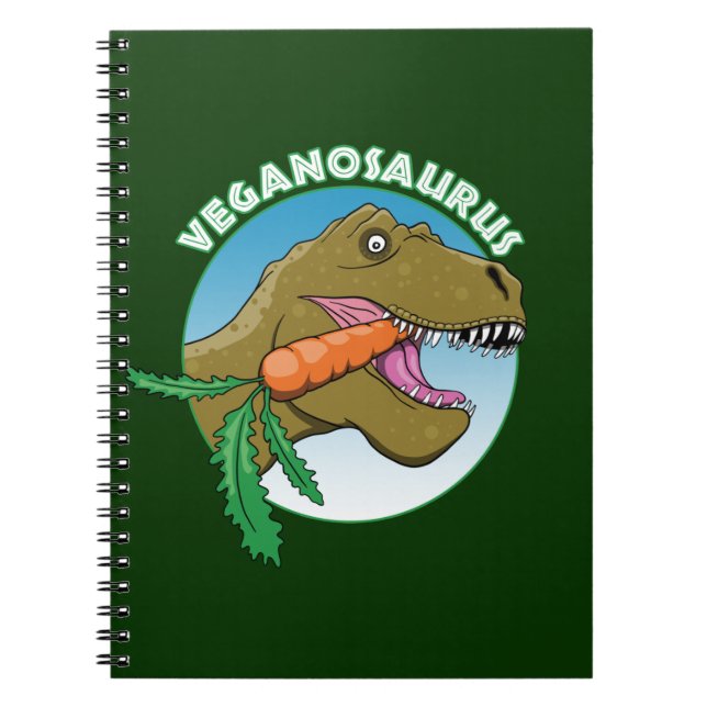 Vegan T-Rex - Veganism Humour Notebook (Front)