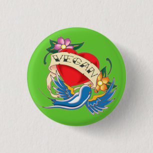 Vegan Tattoo 3 Cm Round Badge