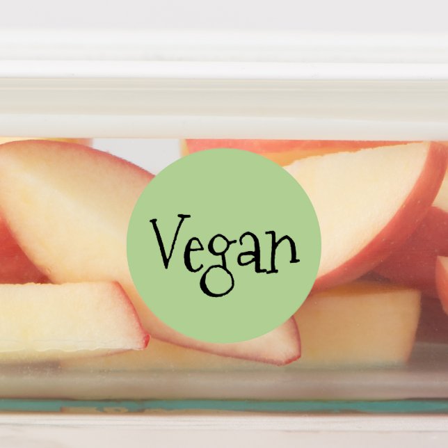 Vegan text themed Label (Affixed)