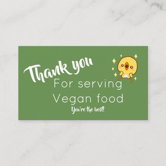 vegan thank you calling card (Front)