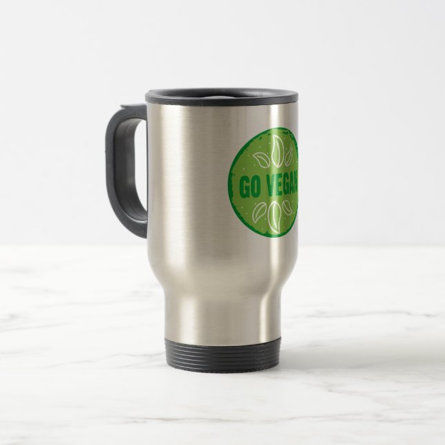 Vegan Travel Mug (Front Left)