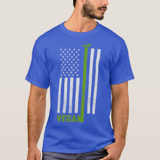 Vegan USA American Flag Vegetarian Farming Lover P T-Shirt