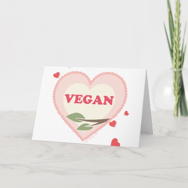 Vegan Valentines Day Holiday Card (Front)