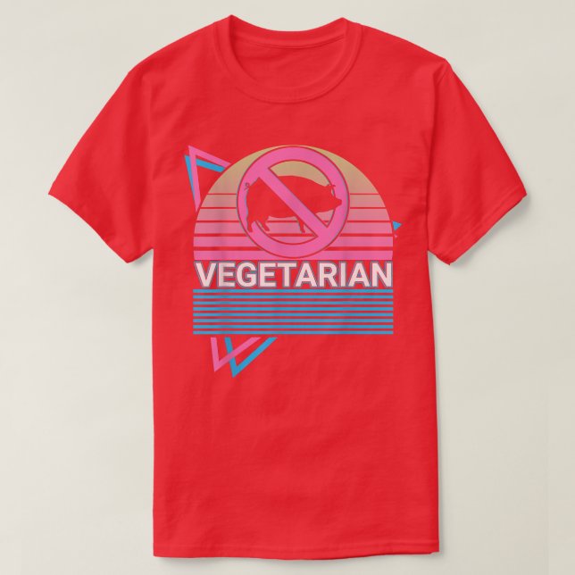 Vegan Veganism Vegetarian Retro  T-Shirt (Design Front)