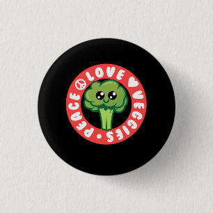 Vegan Vegetables Broccoli 3 Cm Round Badge