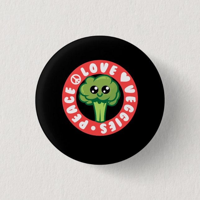 Vegan Vegetables Broccoli 3 Cm Round Badge (Front)