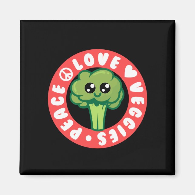 Vegan Vegetables Broccoli Magnet (Front)