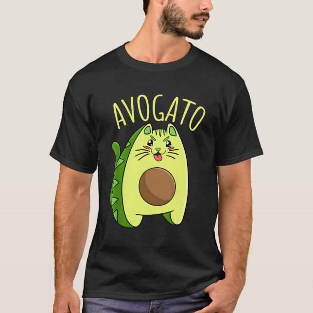 Vegan Vegetarian Cat From Avocado Avogato Cat Owne T-Shirt (Front)