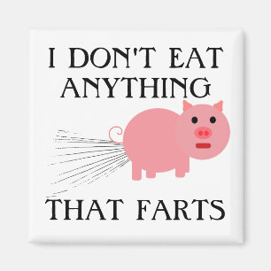 Vegan Vegetarian   I Don't Eat Anything That Farts Magnet