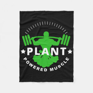 Vegan Vegetarian Plant Broccoli Bodybuilding Lift  Fleece Blanket
