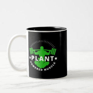Vegan Vegetarian Plant Broccoli Bodybuilding Lift Two-Tone Coffee Mug