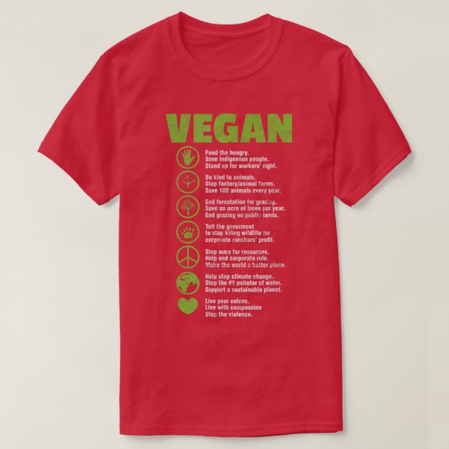 Vegan Vegetarian Veganism PlantBased Diet Distress T-Shirt (Design Front)
