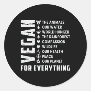 Vegan Vegetarian Vegetables Veggie Veganism Gift Classic Round Sticker