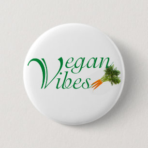 Vegan vibes 6 cm round badge