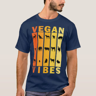 Vegan Vibes Herbivore Vegetarian Retro Vinatge Sty T-Shirt