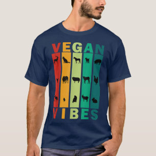 Vegan Vibes Herbivore Vegetarian Retro Vinatge Sty T-Shirt