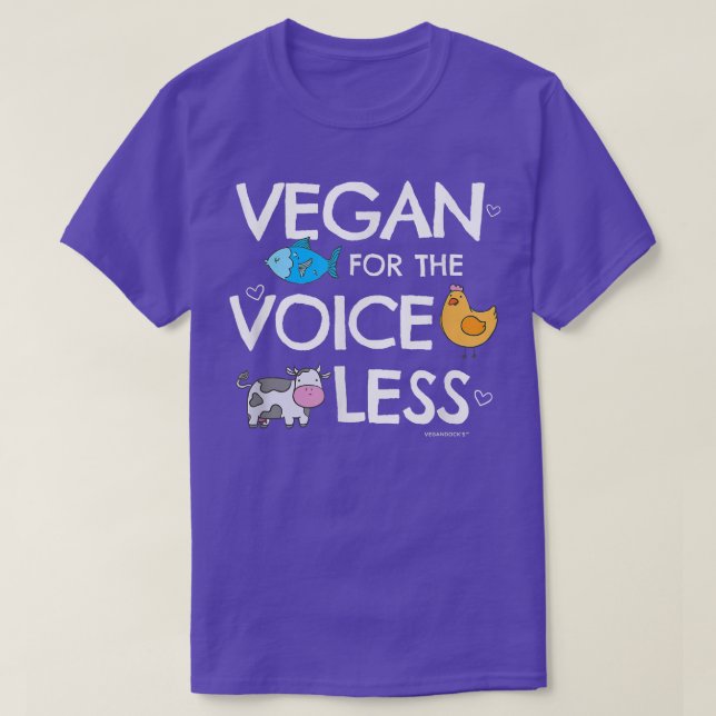 Vegan  Voiceless for Vegans and Vegetarians  T-Shirt (Design Front)