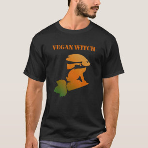 Vegan Witch Bunny With Carrot Costumed T-Shirt