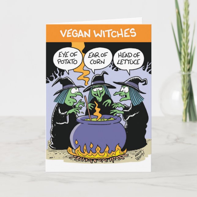 Vegan Witches  Halloween Card (Front)