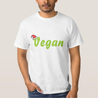 Vegan with Christmas Hat. T-Shirt