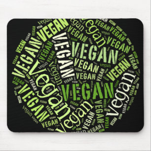 "Vegan" Word-Cloud Mosaic Mouse Mat
