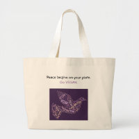 "Vegan" Word-Cloud Mosaic Peace Dove & Quote