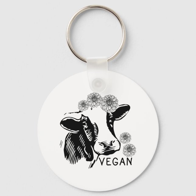 Vegan Workout Animal Free Die Vegetarian Gifts Key Ring (Front)