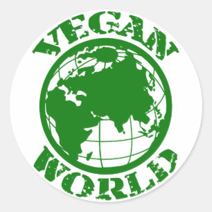 Vegan World Classic Round Sticker