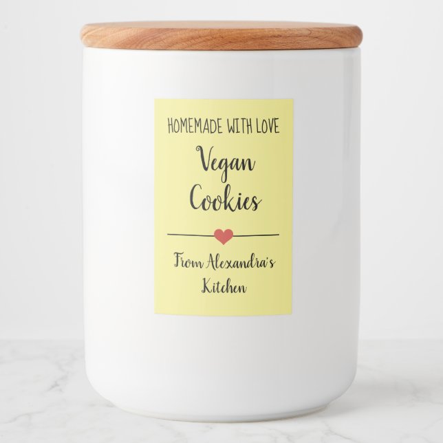 Vegan yellow cookies  food label (Front)