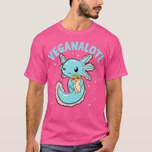 Veganalotl Snack Tacos Cute Pink Axolotl Salamande T-Shirt