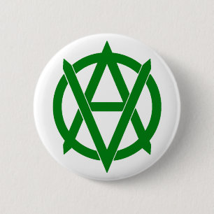 Veganarchism! 6 Cm Round Badge