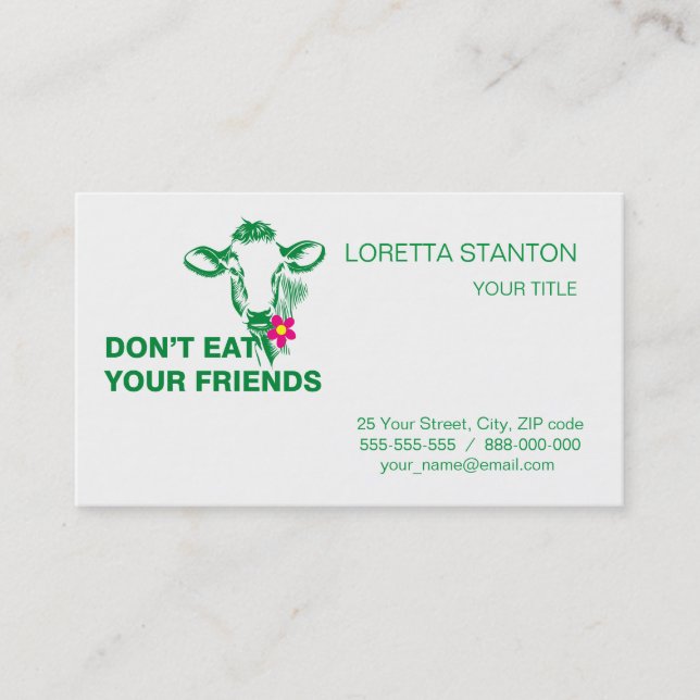 Veganism Business Card (Front)