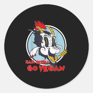 Veganism humour wheat gluten hail seitan go vegan classic round sticker