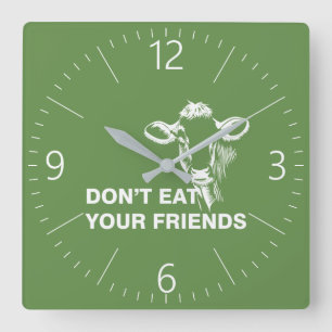 Veganism Square Wall Clock